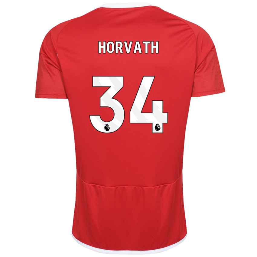Niño Camiseta Ethan Horvath #34 Rojo 1ª Equipación 2023/24 La Camisa