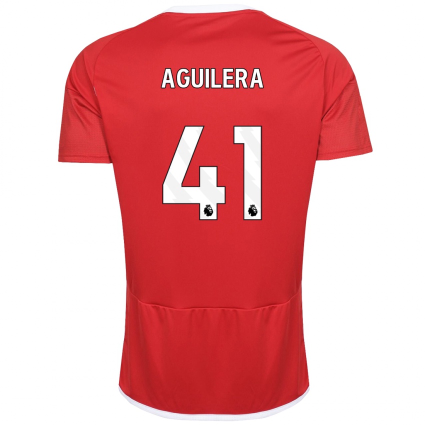 Niño Camiseta Brandon Aguilera #41 Rojo 1ª Equipación 2023/24 La Camisa