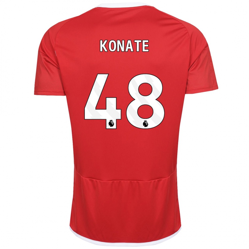 Niño Camiseta Ateef Konaté #48 Rojo 1ª Equipación 2023/24 La Camisa