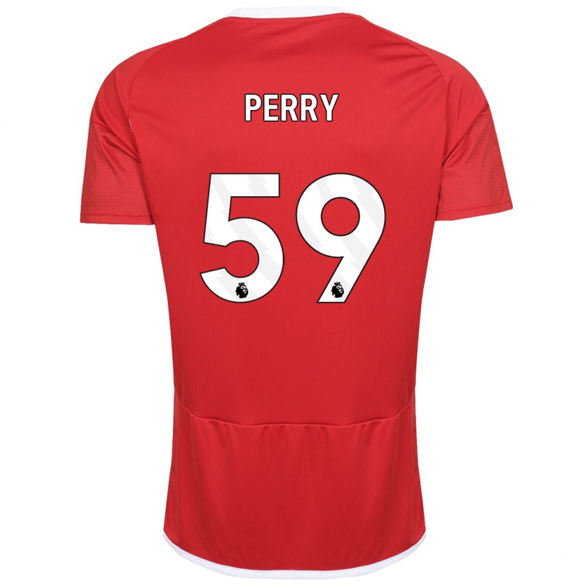 Niño Camiseta Ben Perry #59 Rojo 1ª Equipación 2023/24 La Camisa