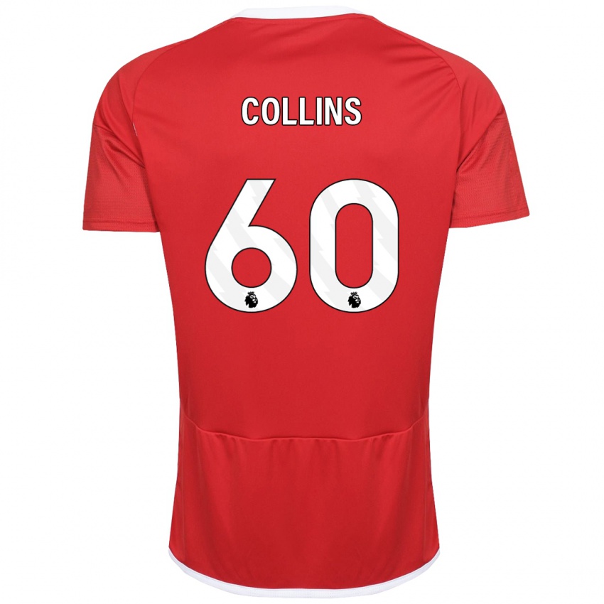 Niño Camiseta Sam Collins #60 Rojo 1ª Equipación 2023/24 La Camisa