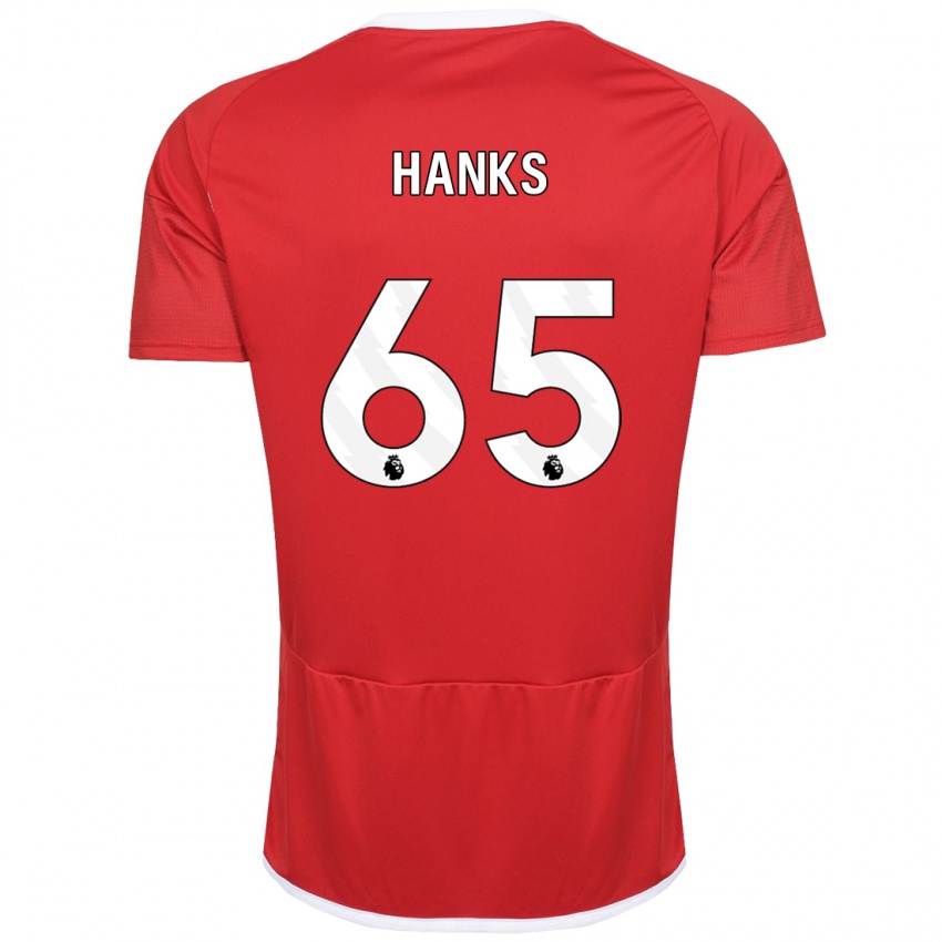 Niño Camiseta Justin Hanks #65 Rojo 1ª Equipación 2023/24 La Camisa
