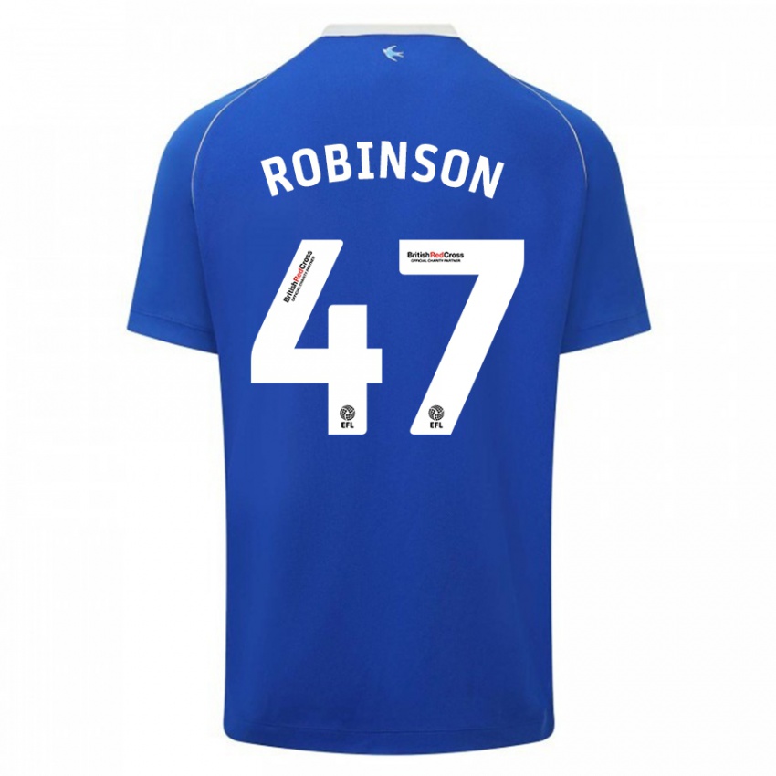 Niño Camiseta Callum Robinson #47 Azul 1ª Equipación 2023/24 La Camisa