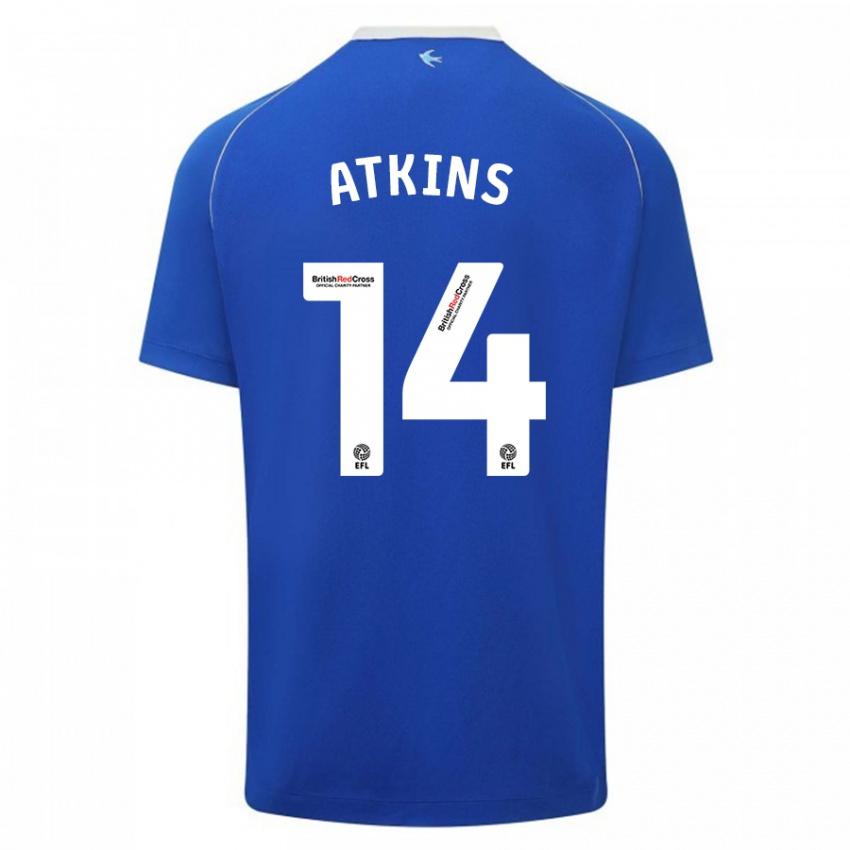 Niño Camiseta Zoe Atkins #14 Azul 1ª Equipación 2023/24 La Camisa