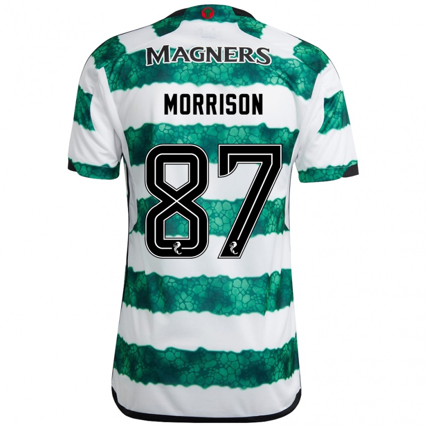 Niño Camiseta Joe Morrison #87 Verde 1ª Equipación 2023/24 La Camisa