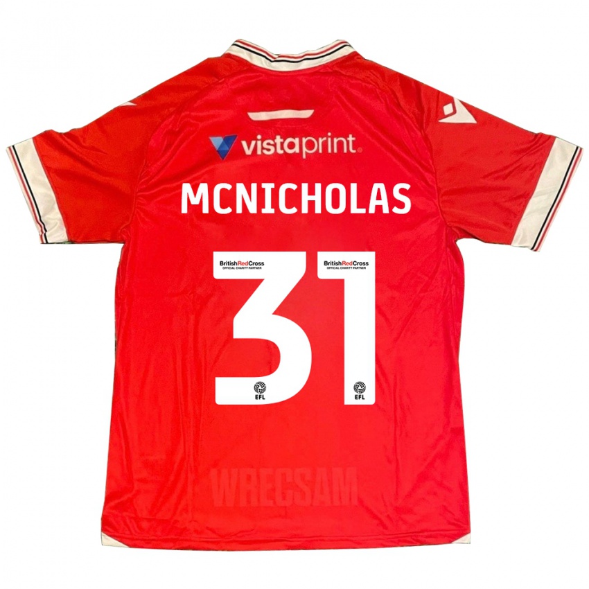 Niño Camiseta Luke Mcnicholas #31 Rojo 1ª Equipación 2023/24 La Camisa