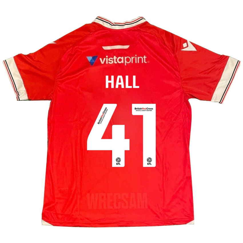 Niño Camiseta Liam Hall #41 Rojo 1ª Equipación 2023/24 La Camisa