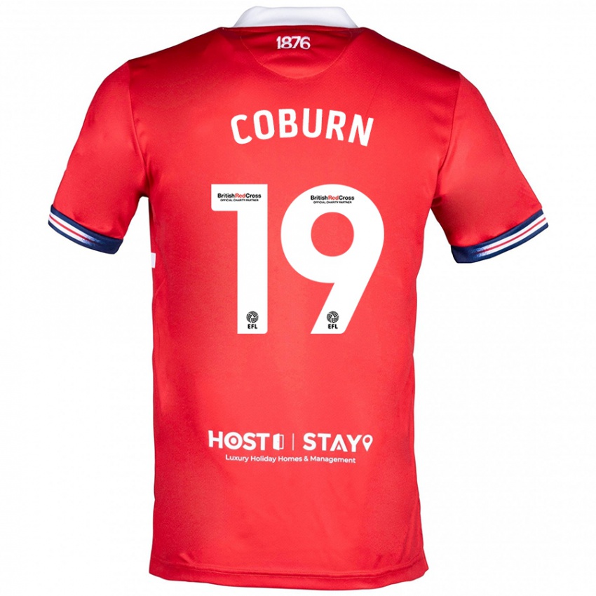 Niño Camiseta Josh Coburn #19 Rojo 1ª Equipación 2023/24 La Camisa