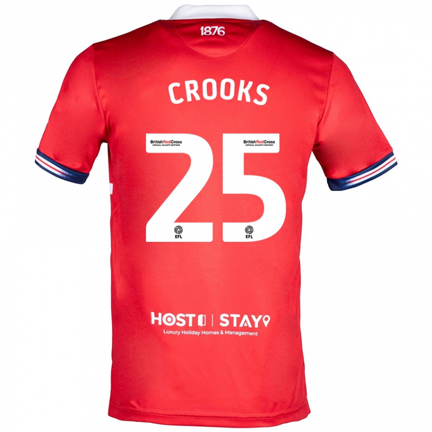Niño Camiseta Matt Crooks #25 Rojo 1ª Equipación 2023/24 La Camisa