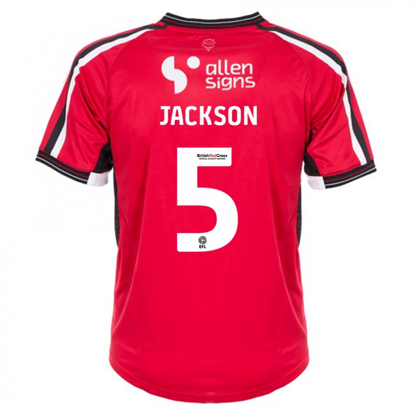 Niño Camiseta Adam Jackson #5 Rojo 1ª Equipación 2023/24 La Camisa