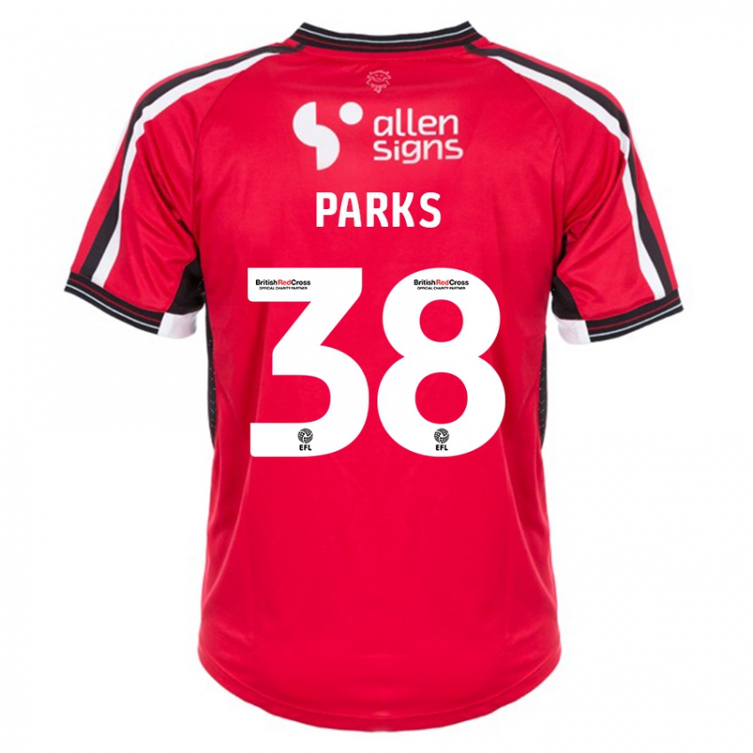 Niño Camiseta Charlie Parks #38 Rojo 1ª Equipación 2023/24 La Camisa