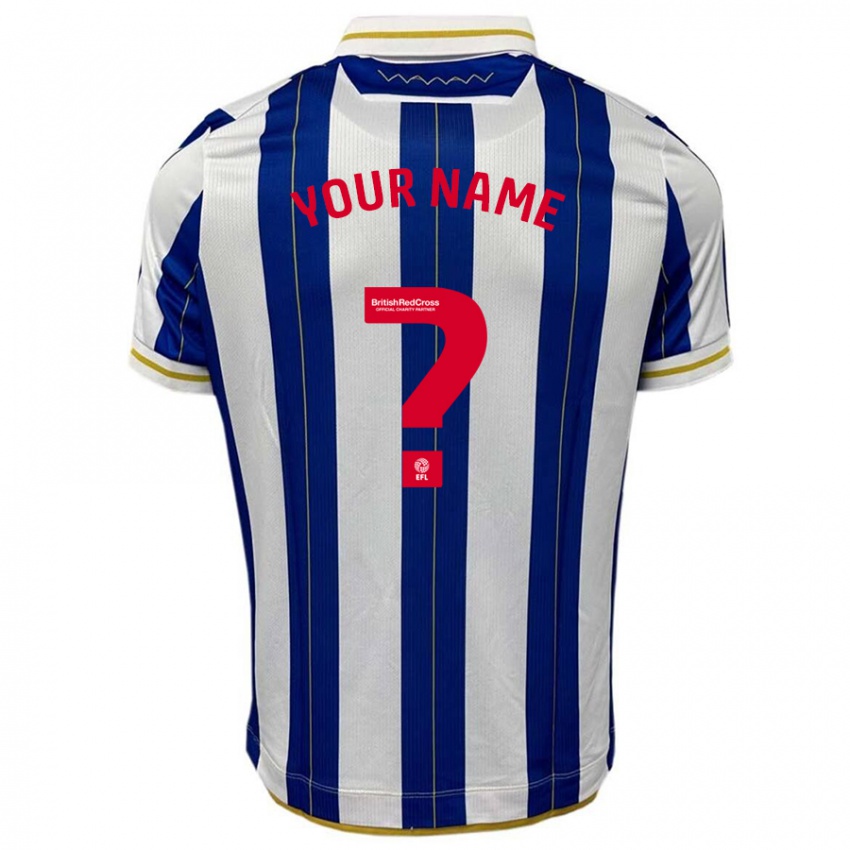 Niño Camiseta Su Nombre #0 Azul Blanco 1ª Equipación 2023/24 La Camisa