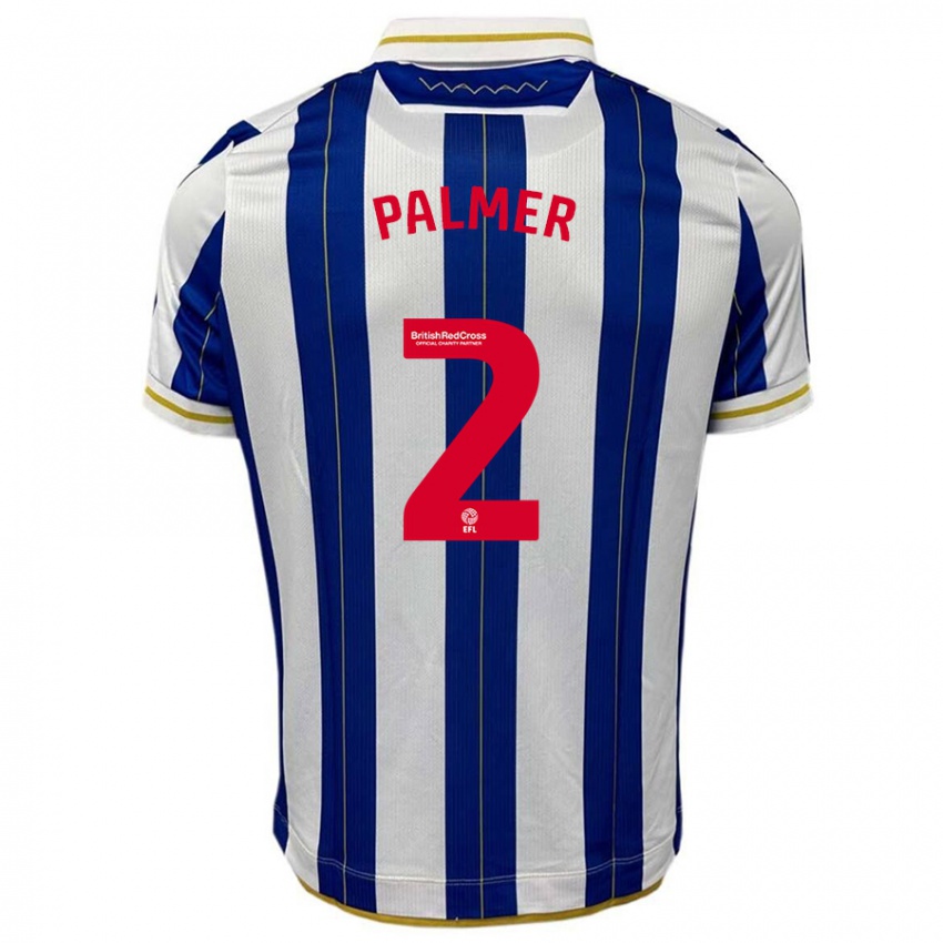 Niño Camiseta Liam Palmer #2 Azul Blanco 1ª Equipación 2023/24 La Camisa