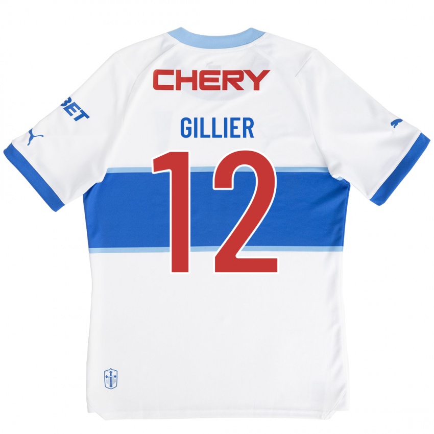 Niño Camiseta Thomas Gillier #12 Blanco 1ª Equipación 2023/24 La Camisa