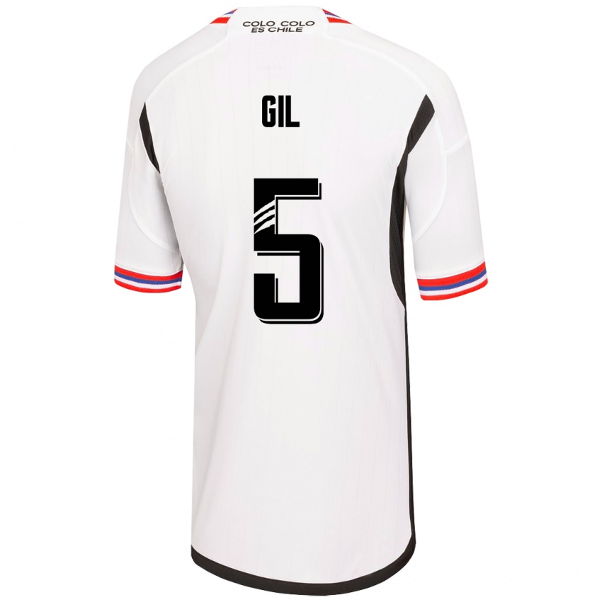 Niño Camiseta Leonardo Gil #5 Blanco 1ª Equipación 2023/24 La Camisa