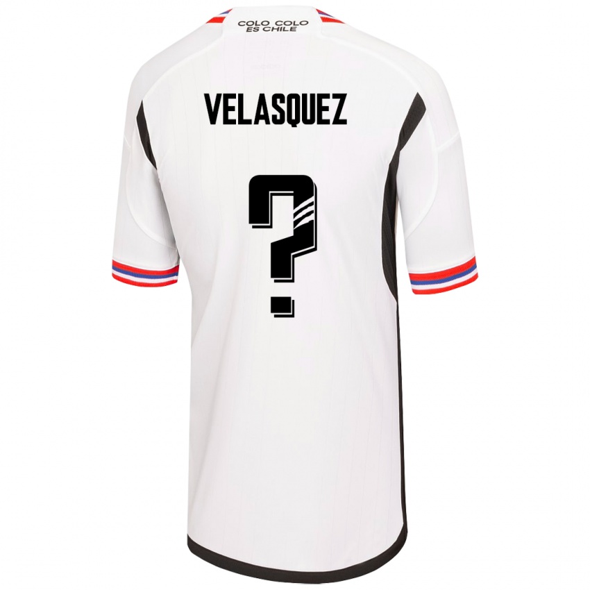 Niño Camiseta Milovan Velásquez #0 Blanco 1ª Equipación 2023/24 La Camisa