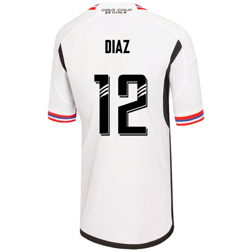 Niño Camiseta Javiera Díaz #12 Blanco 1ª Equipación 2023/24 La Camisa