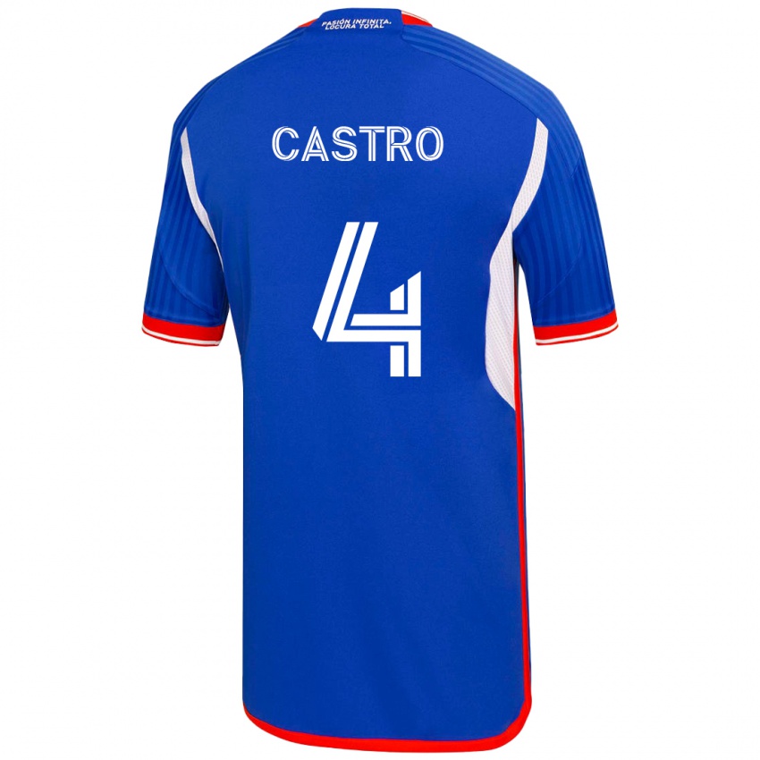 Niño Camiseta José Ignacio Castro #4 Azul 1ª Equipación 2023/24 La Camisa
