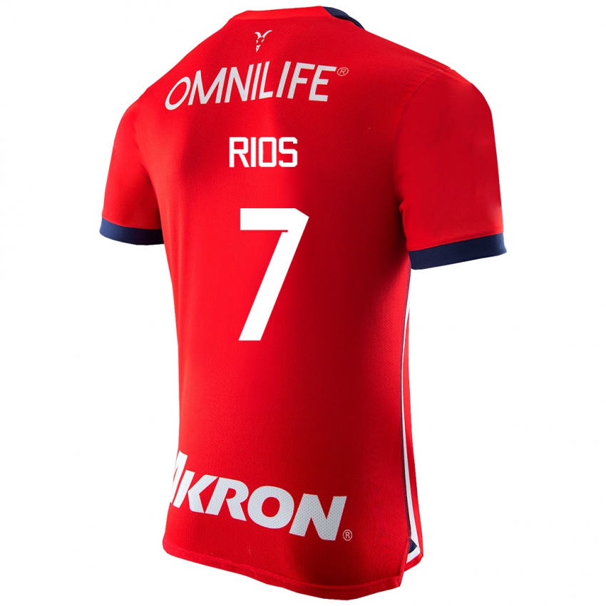 Niño Camiseta Daniel Ríos #7 Rojo 1ª Equipación 2023/24 La Camisa