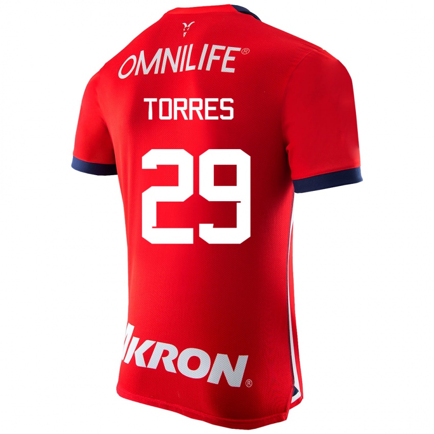 Niño Camiseta Alan Torres #29 Rojo 1ª Equipación 2023/24 La Camisa