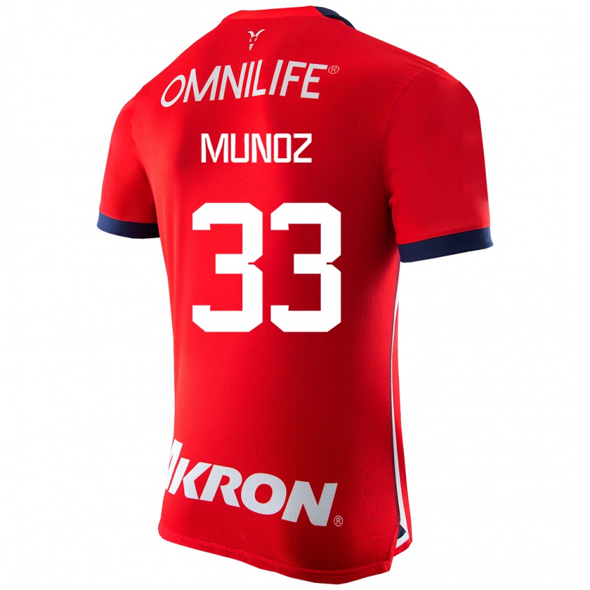 Niño Camiseta Zahid Muñoz #33 Rojo 1ª Equipación 2023/24 La Camisa