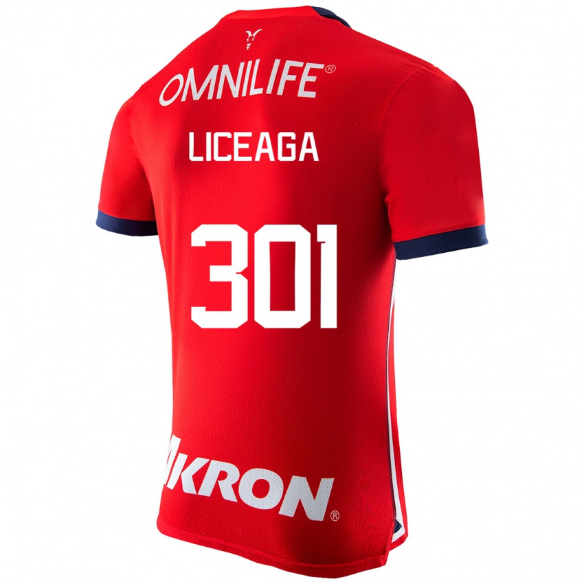 Niño Camiseta Juan Liceaga #301 Rojo 1ª Equipación 2023/24 La Camisa