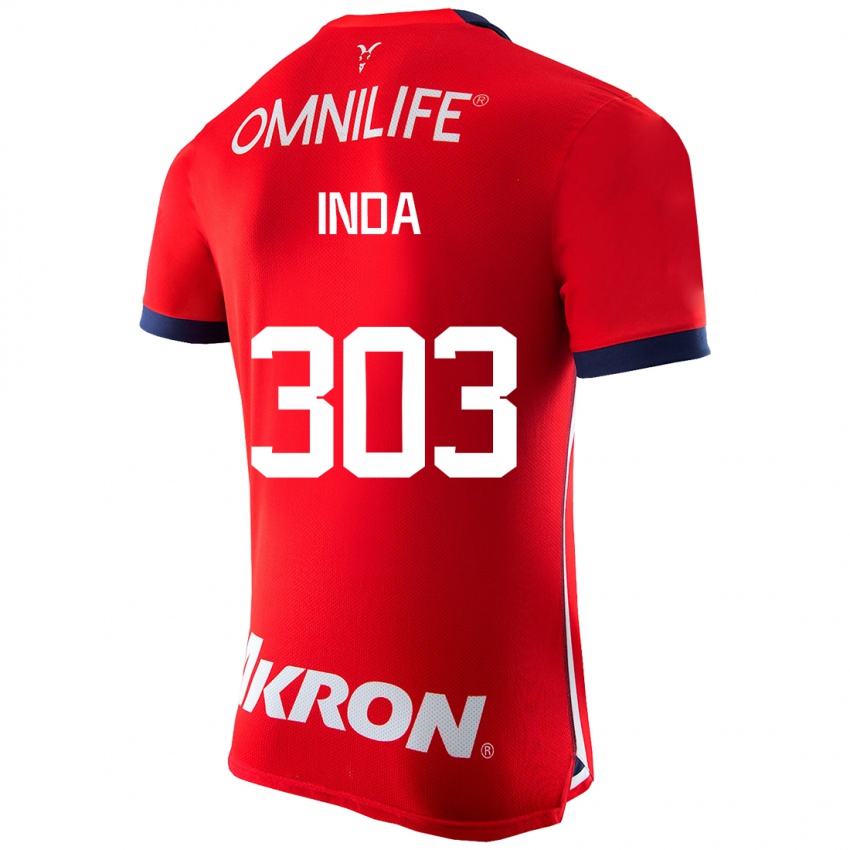 Niño Camiseta Samir Inda #303 Rojo 1ª Equipación 2023/24 La Camisa