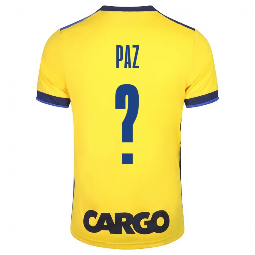 Niño Camiseta Jonathan Paz #0 Amarillo 1ª Equipación 2023/24 La Camisa