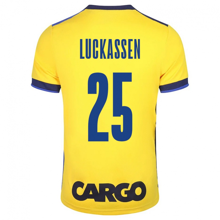 Niño Camiseta Derrick Luckassen #25 Amarillo 1ª Equipación 2023/24 La Camisa