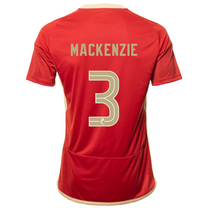 Niño Camiseta Jack Mackenzie #3 Rojo 1ª Equipación 2023/24 La Camisa