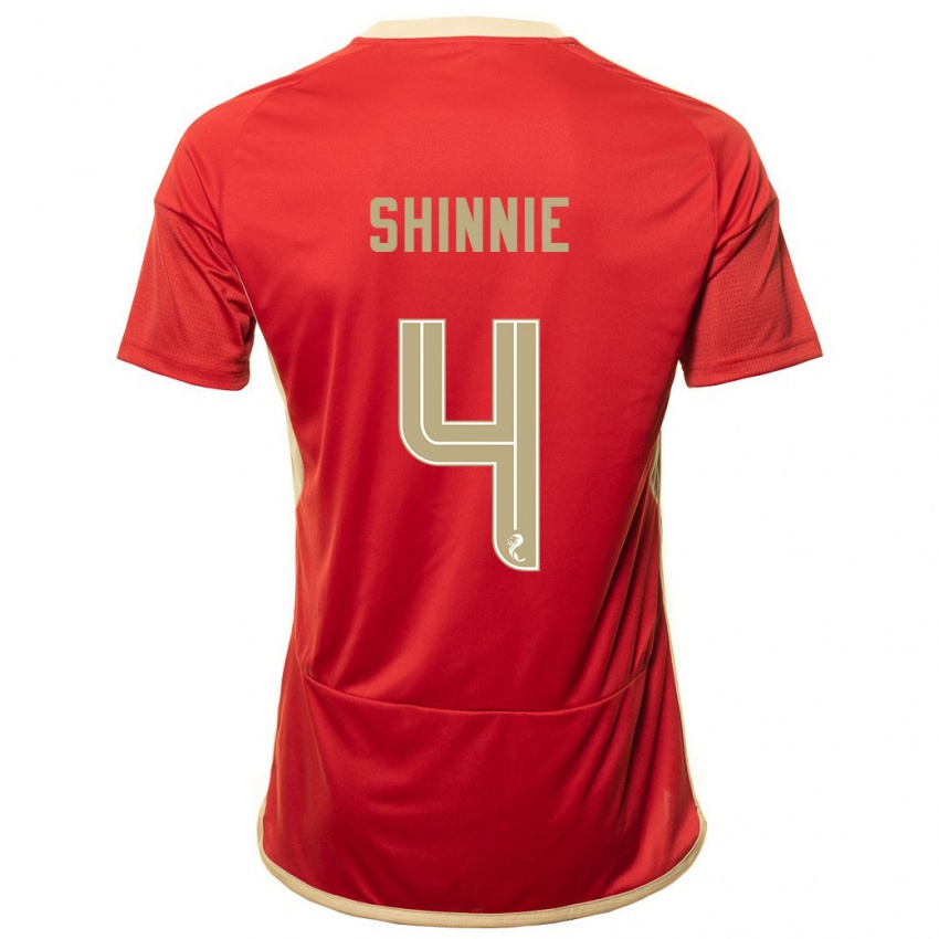 Niño Camiseta Graeme Shinnie #4 Rojo 1ª Equipación 2023/24 La Camisa