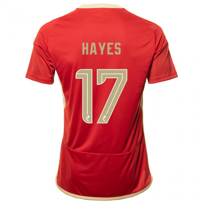 Niño Camiseta Jonny Hayes #17 Rojo 1ª Equipación 2023/24 La Camisa