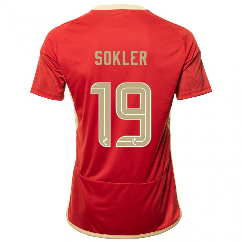 Niño Camiseta Ester Sokler #19 Rojo 1ª Equipación 2023/24 La Camisa