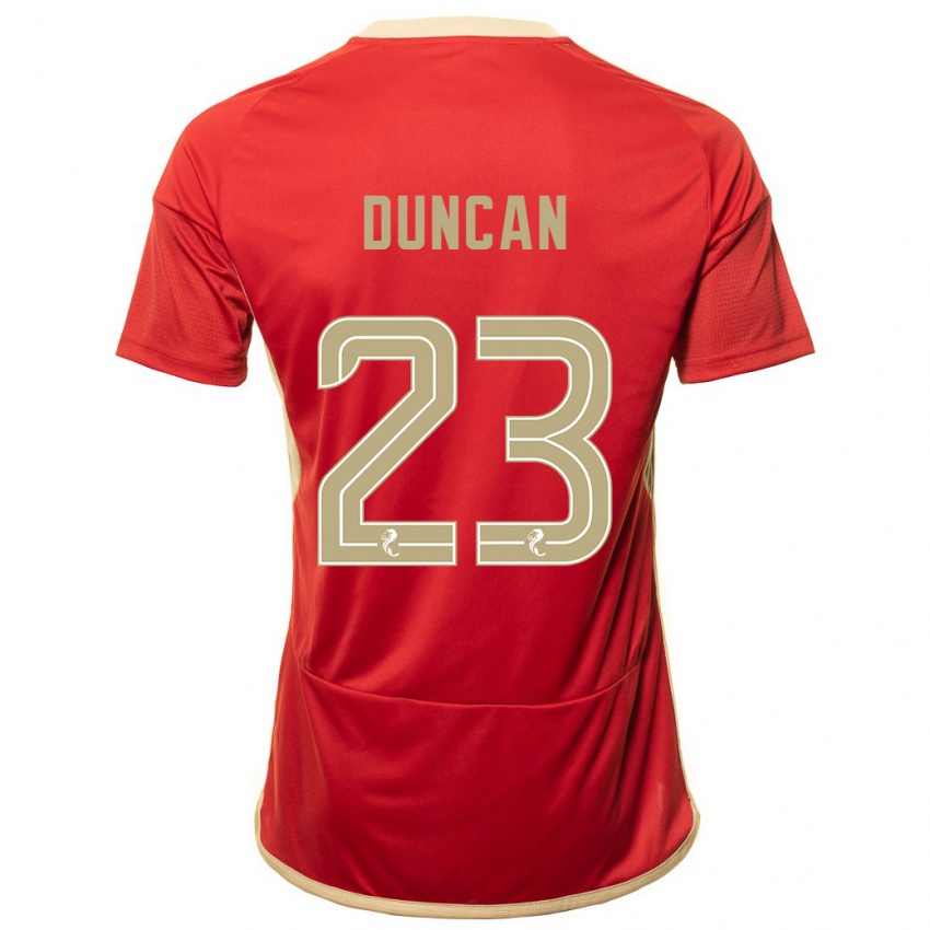 Niño Camiseta Ryan Duncan #23 Rojo 1ª Equipación 2023/24 La Camisa