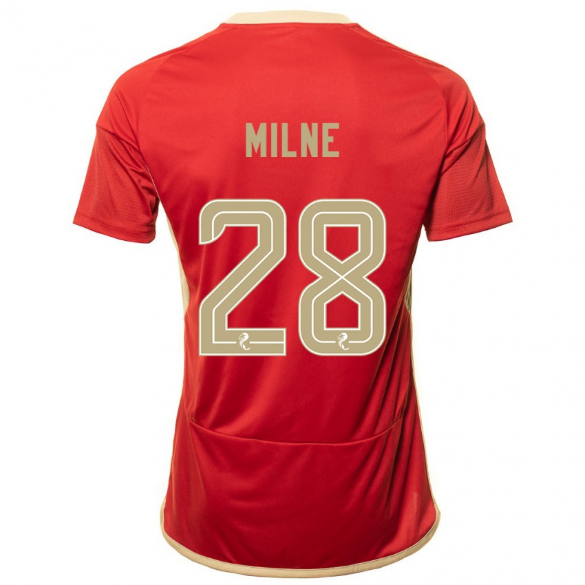 Niño Camiseta Jack Milne #28 Rojo 1ª Equipación 2023/24 La Camisa