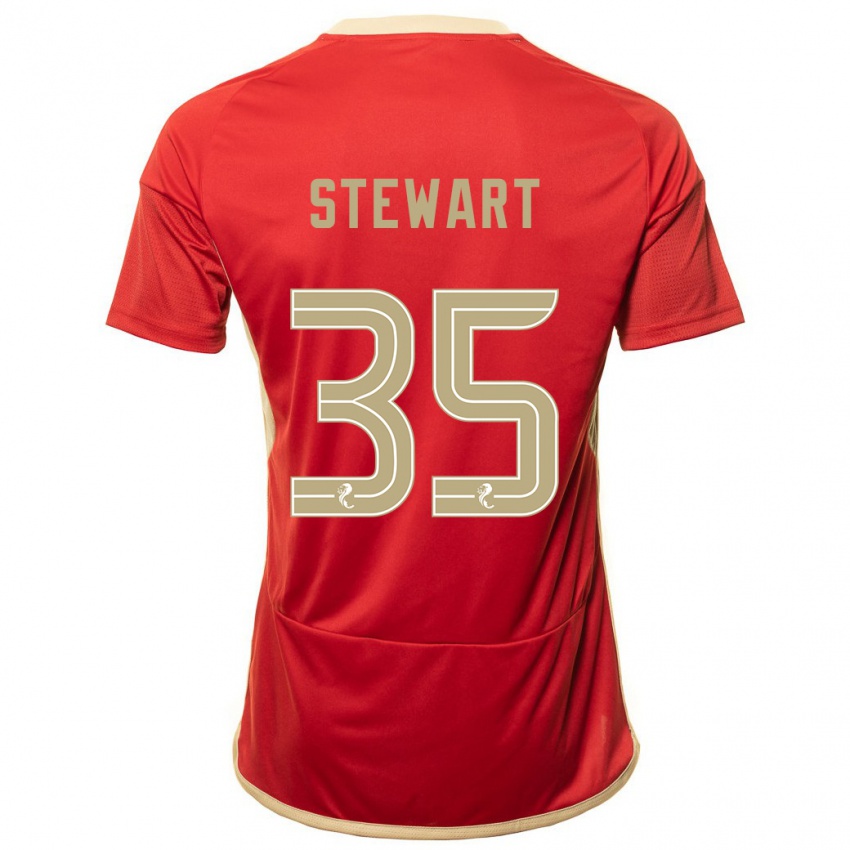 Niño Camiseta Alfie Stewart #35 Rojo 1ª Equipación 2023/24 La Camisa