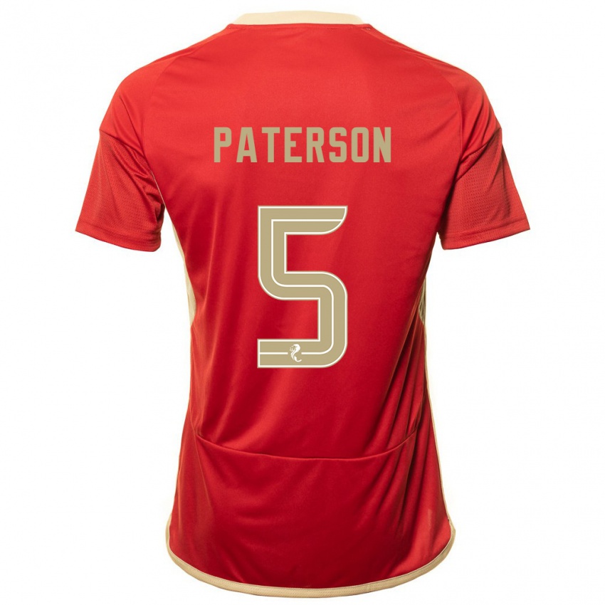 Niño Camiseta Donna Paterson #5 Rojo 1ª Equipación 2023/24 La Camisa
