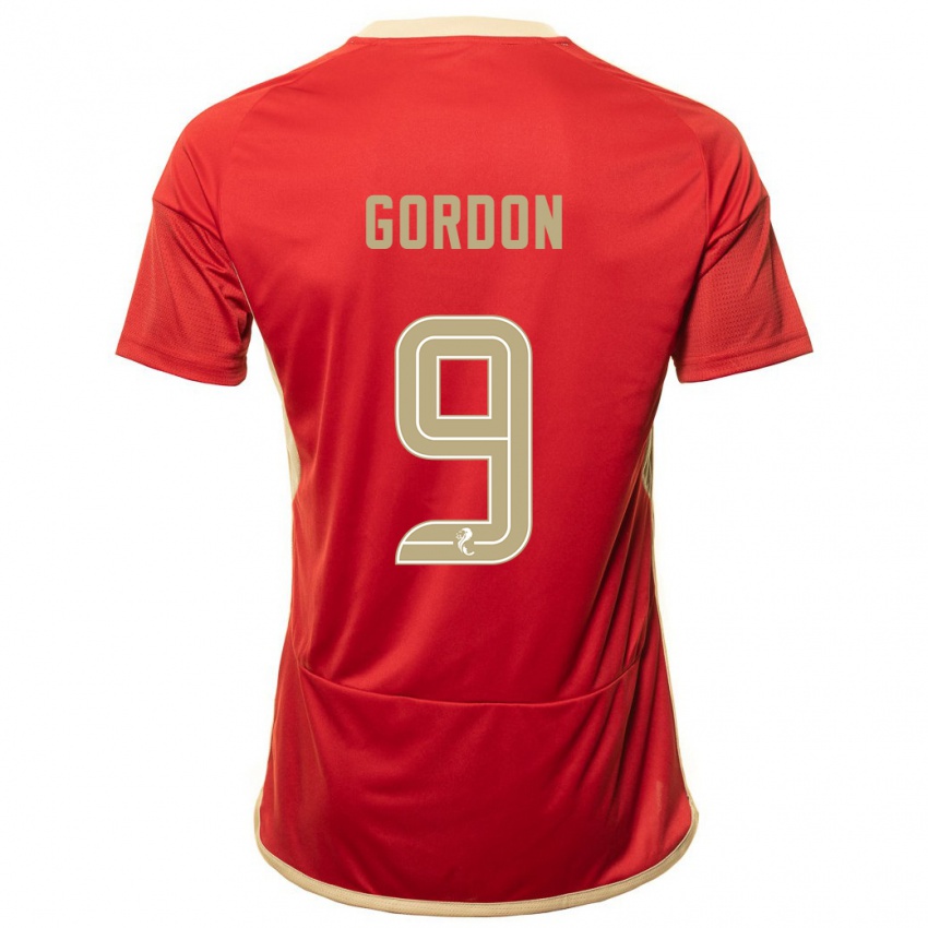 Niño Camiseta Lauren Gordon #9 Rojo 1ª Equipación 2023/24 La Camisa