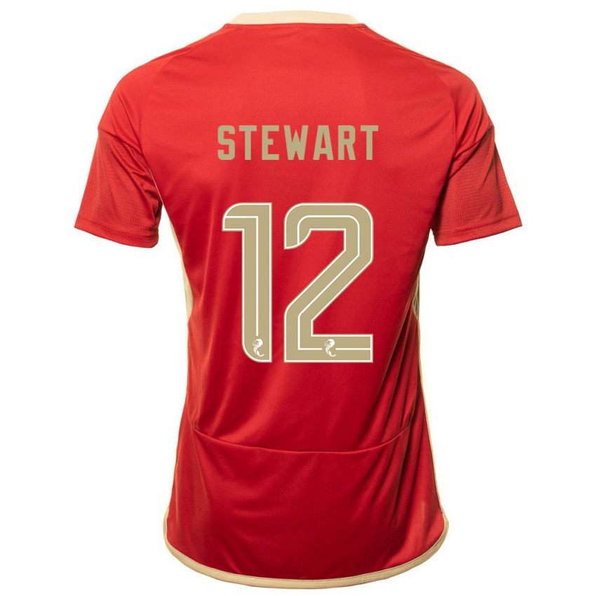 Niño Camiseta Hannah Stewart #12 Rojo 1ª Equipación 2023/24 La Camisa