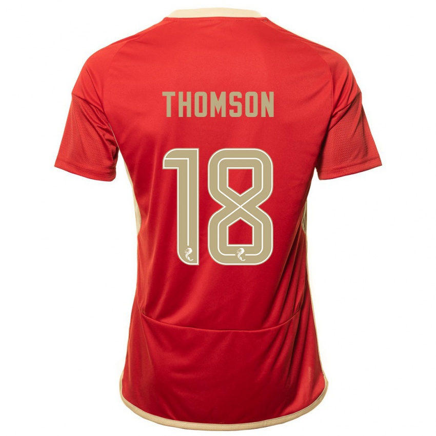 Niño Camiseta Eva Thomson #18 Rojo 1ª Equipación 2023/24 La Camisa