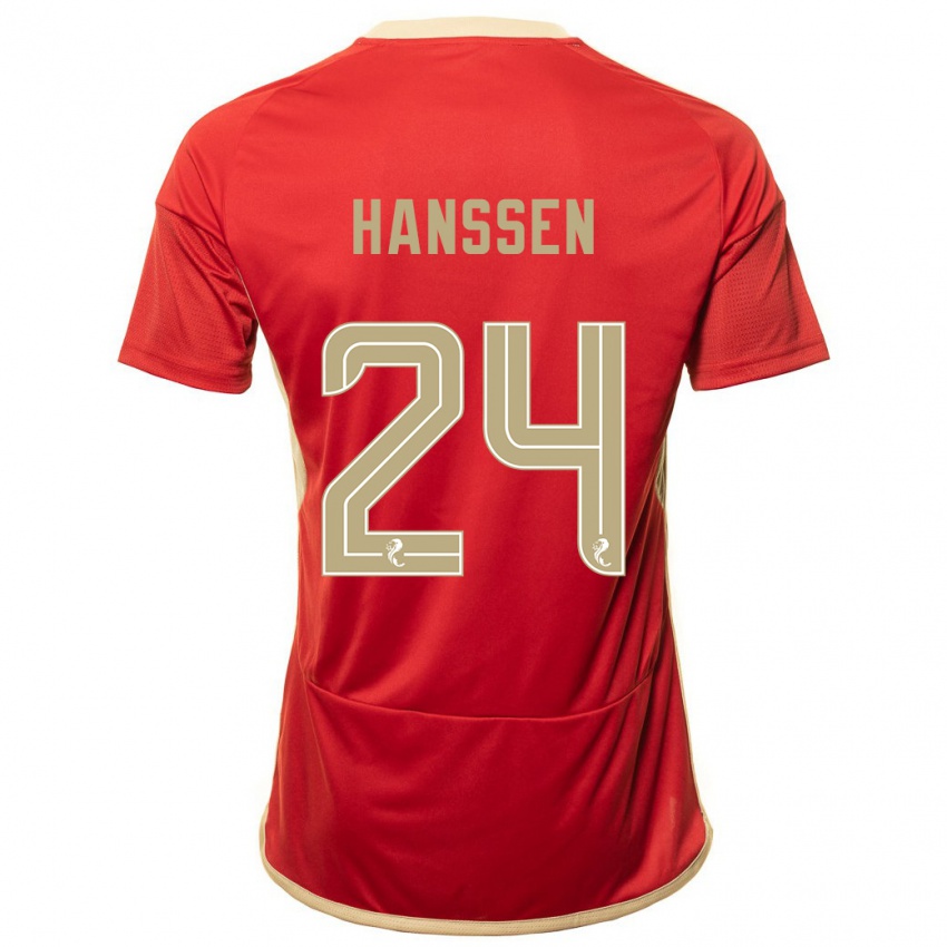 Niño Camiseta Nadine Hanssen #24 Rojo 1ª Equipación 2023/24 La Camisa