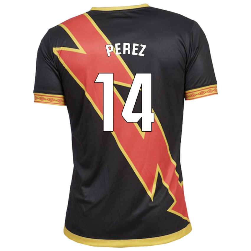 Niño Camiseta Kike Pérez #14 Negro 2ª Equipación 2023/24 La Camisa