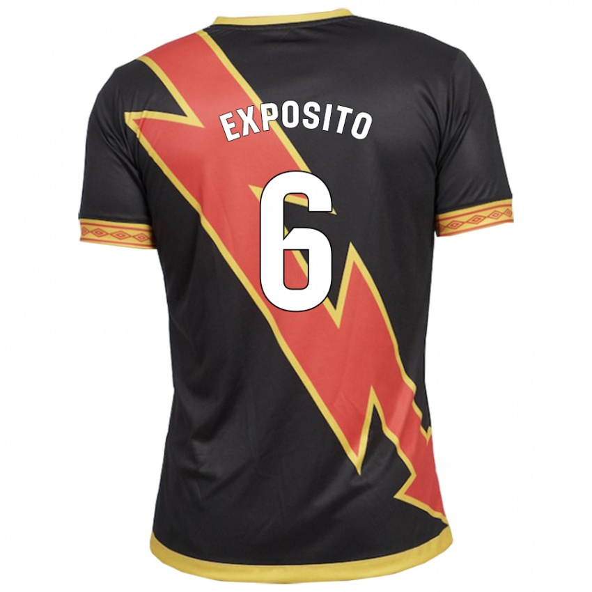 Niño Camiseta Álvaro Expósito #6 Negro 2ª Equipación 2023/24 La Camisa