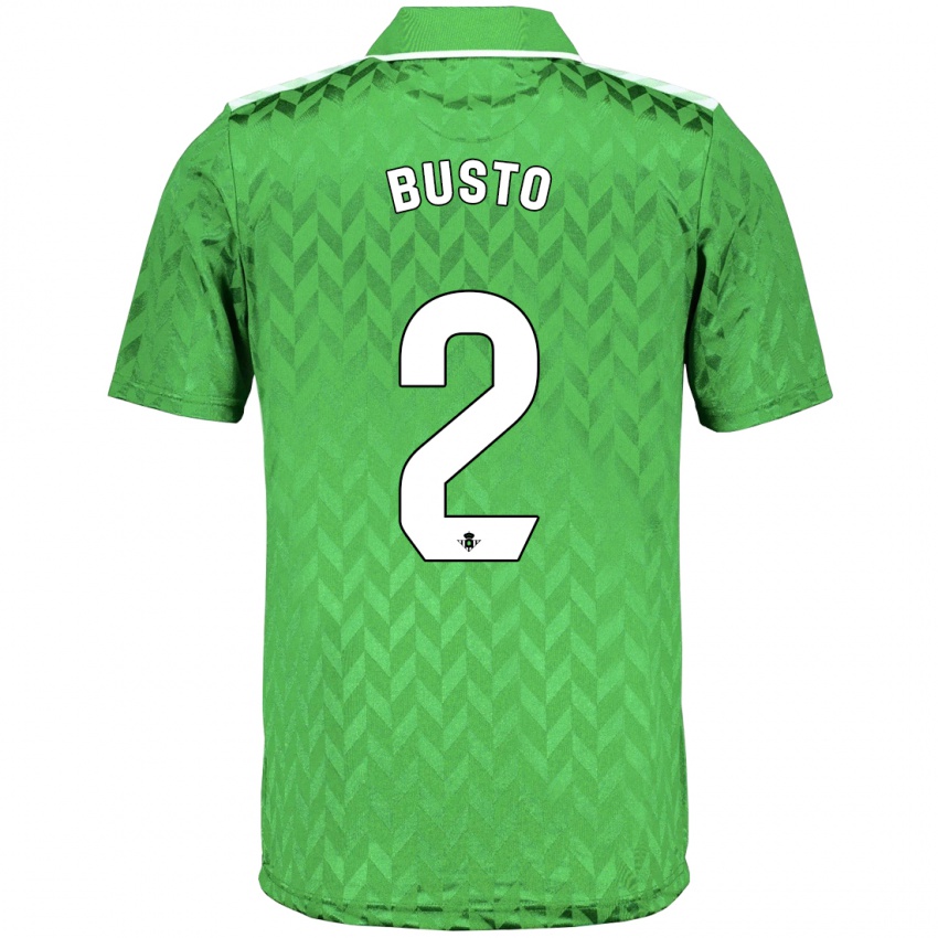 Niño Camiseta Pablo Busto #2 Verde 2ª Equipación 2023/24 La Camisa