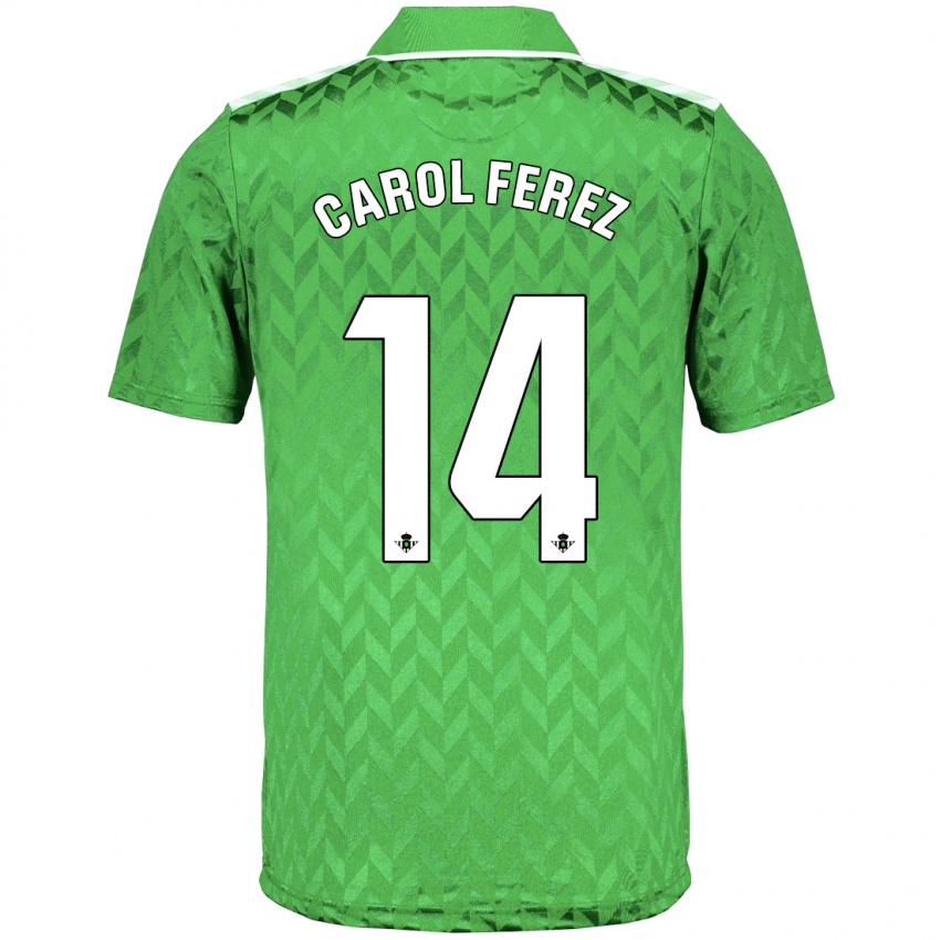 Niño Camiseta Carolina Férez Méndez #14 Verde 2ª Equipación 2023/24 La Camisa
