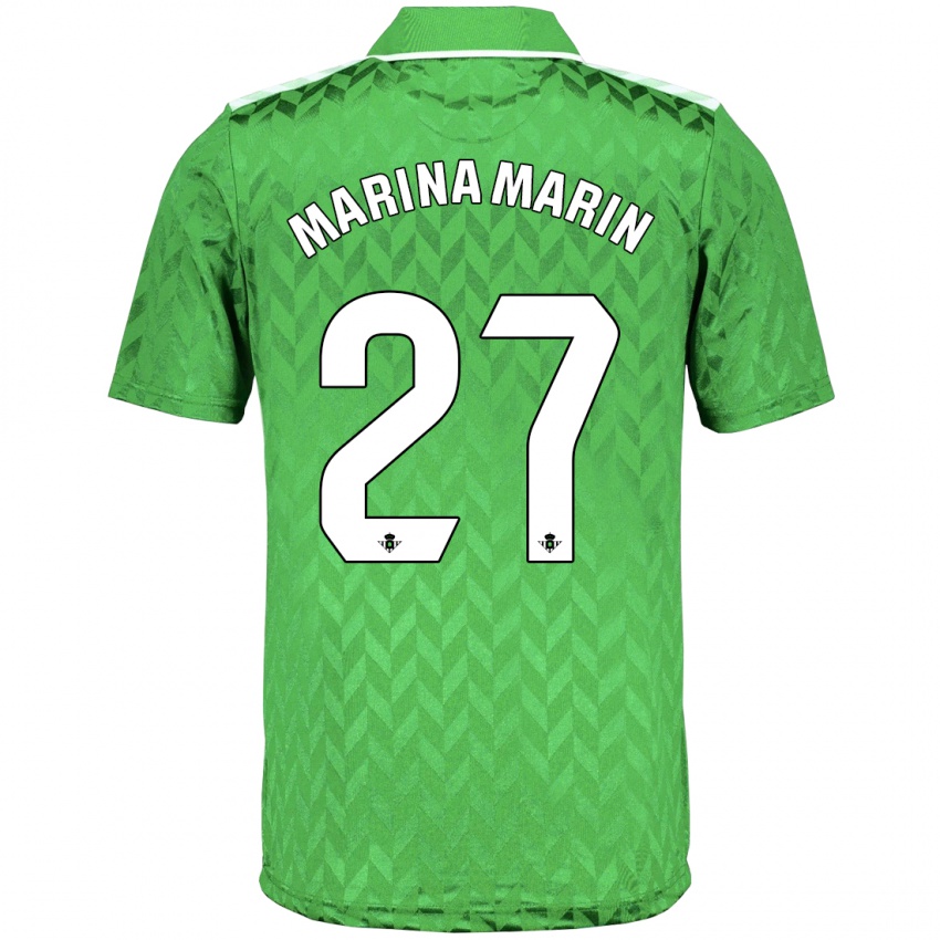 Niño Camiseta Marina Marín #27 Verde 2ª Equipación 2023/24 La Camisa