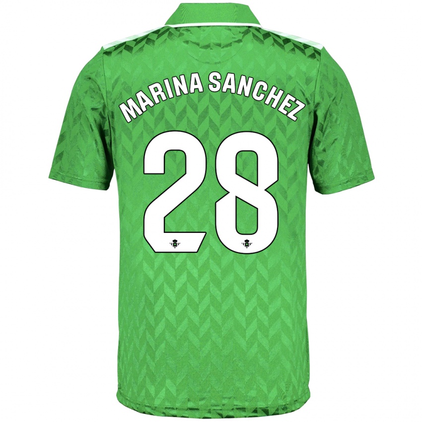 Niño Camiseta Marina Sánchez #28 Verde 2ª Equipación 2023/24 La Camisa