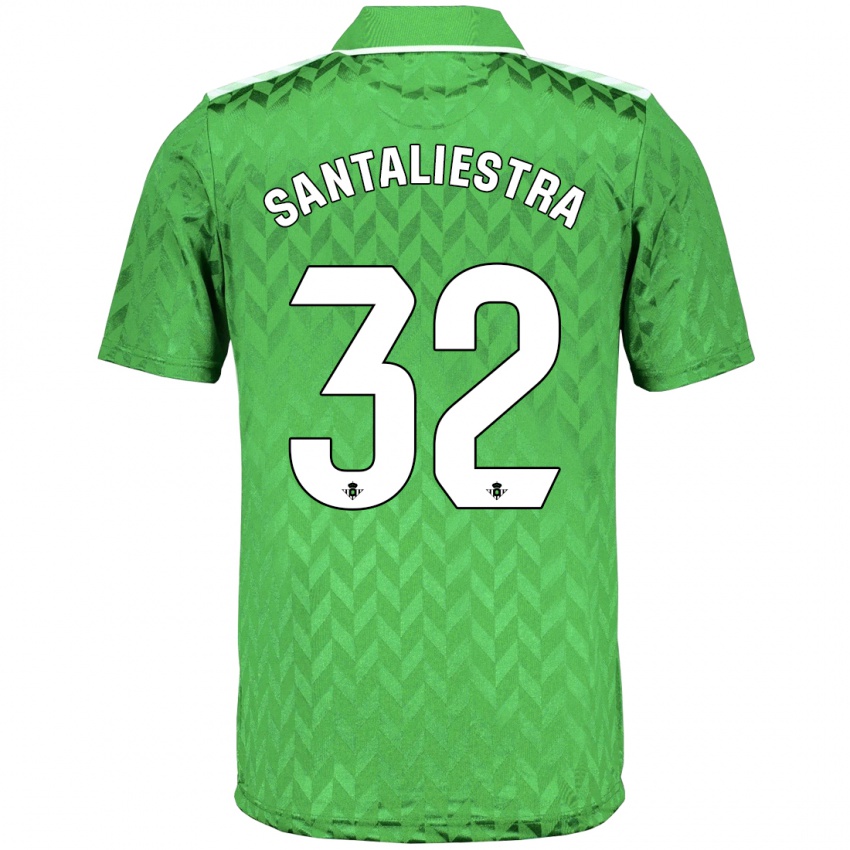 Niño Camiseta Carla Santaliestra #32 Verde 2ª Equipación 2023/24 La Camisa