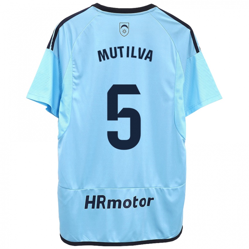 Niño Camiseta Christian Mutilva #5 Azul 2ª Equipación 2023/24 La Camisa