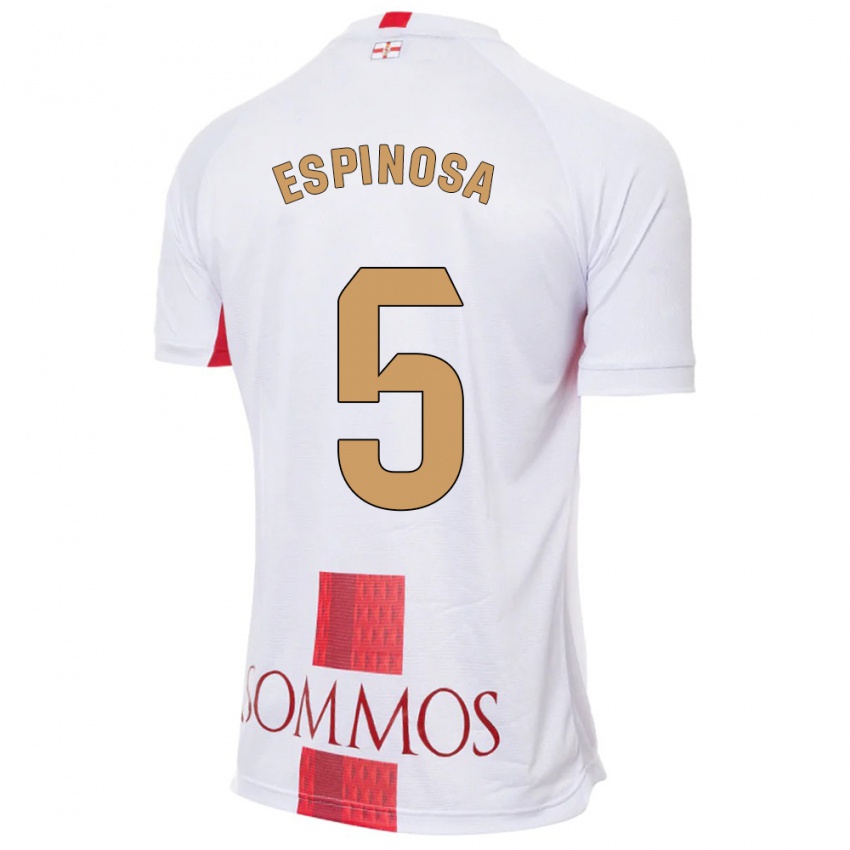 Niño Camiseta Diego Espinosa #5 Blanco 2ª Equipación 2023/24 La Camisa